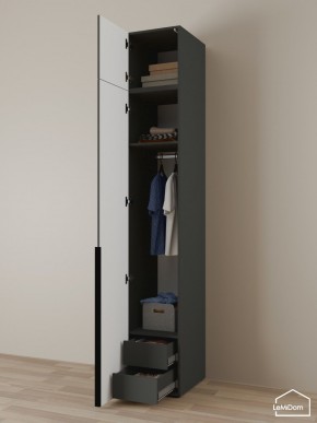 Шкаф с антресолью Linnea MHR-1A-3 2450х400х510 (Графит-М 11.1.25) в Игриме - igrim.mebel24.online | фото 5