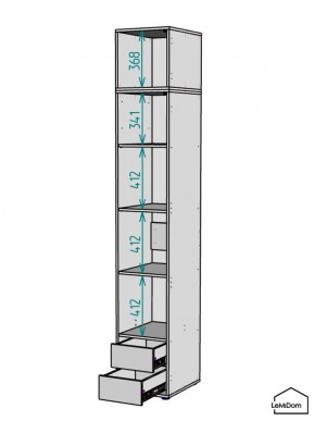 Шкаф с антресолью Linnea MHR-1A-4 2450х400х510 (Графит-М 11.1.25) в Игриме - igrim.mebel24.online | фото 3