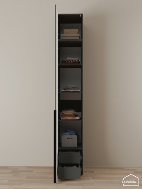 Шкаф с антресолью Linnea MHR-1A-4 2450х400х510 (Графит-М 11.1.25) в Игриме - igrim.mebel24.online | фото 4