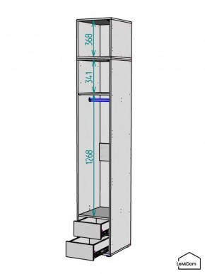 Шкаф с антресолью Linnea MHR-1POA-3 2450х400х510 (Белый-М 11.1.2) в Игриме - igrim.mebel24.online | фото 3