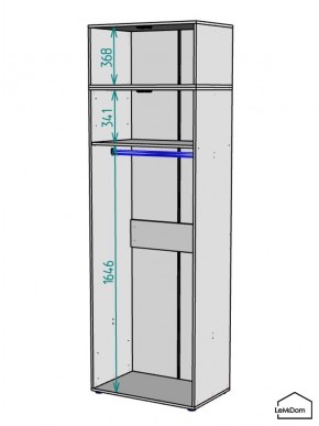 Шкаф с антресолью Linnea MHR-2A-1 2450х800х510 (Белый-М 11.1.1) в Игриме - igrim.mebel24.online | фото 3