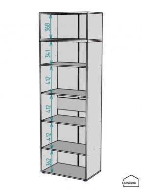 Шкаф с антресолью Linnea MHR-2A-2 2450х800х510 (Графит-М 11.1.25) в Игриме - igrim.mebel24.online | фото 3