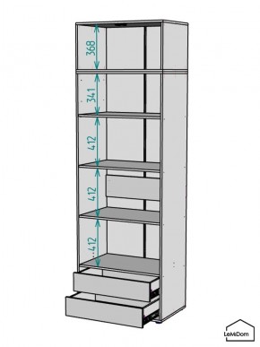 Шкаф с антресолью Linnea MHR-2A-4 2450х800х510 (Графит-М 11.1.25) в Игриме - igrim.mebel24.online | фото 3