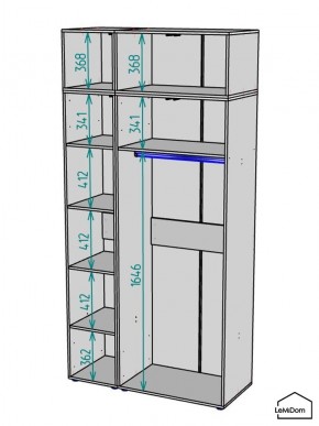 Шкаф с антресолью Linnea MHR-3A-1 2450х1200х510 (Белый-М 11.1.1) в Игриме - igrim.mebel24.online | фото 3