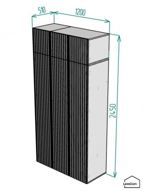 Шкаф с антресолью Linnea MHR-3A-1 2450х1200х510 (ДВ-М 11.1.25) в Игриме - igrim.mebel24.online | фото 2
