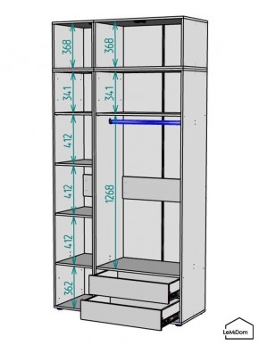 Шкаф с антресолью Linnea MHR-3A-2 2450х1200х510 (Белый-М 11.1.1) в Игриме - igrim.mebel24.online | фото 3