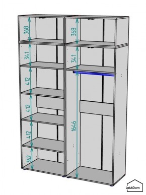 Шкаф с антресолью Linnea MHR-4A-1 2450х1600х510 (Белый-М 11.1.1) в Игриме - igrim.mebel24.online | фото 3