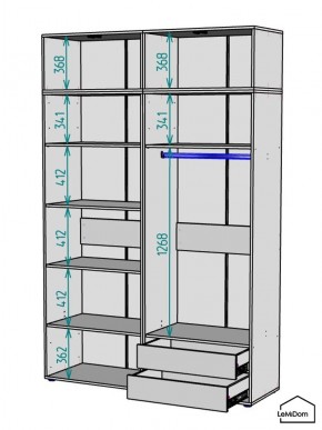 Шкаф с антресолью Linnea MHR-4A-2 2450х1600х510 (Графит-М 11.1.25) в Игриме - igrim.mebel24.online | фото 3