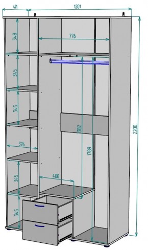 Шкаф с зеркалом Ольга H54_M в Игриме - igrim.mebel24.online | фото 2