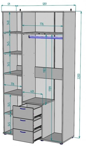 Шкаф с зеркалом Ольга H57_M в Игриме - igrim.mebel24.online | фото 2