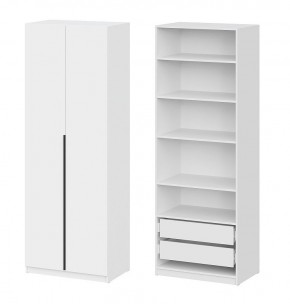 Шкаф ШК-5 + 4 полки + ящики (800) Белый текстурный в Игриме - igrim.mebel24.online | фото 1