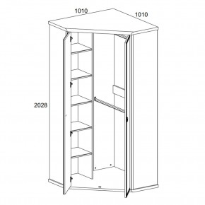 Шкаф угловой 2D, MAGELLAN, цвет Сосна винтаж в Игриме - igrim.mebel24.online | фото 2