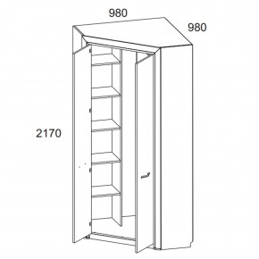 Шкаф угловой 2D, OLIVIA, цвет вудлайн крем/дуб анкона в Игриме - igrim.mebel24.online | фото 3