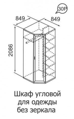 Шкаф угловой для одежды Ника-Люкс 30 без зеркал в Игриме - igrim.mebel24.online | фото 3