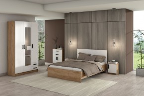 Спальный гарнитур Эконом (модульный) Дуб крафт золотой/Белый текстурный в Игриме - igrim.mebel24.online | фото 1