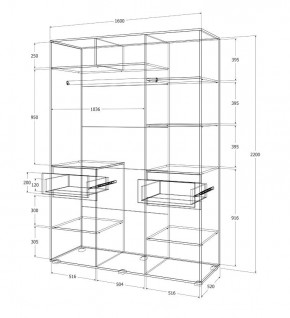 Спальный гарнитур Лиана (Дуб Крафт Белый/Графит) в Игриме - igrim.mebel24.online | фото 14