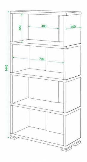 Стеллаж книжный Домино нельсон СБ-10_4 в Игриме - igrim.mebel24.online | фото 2