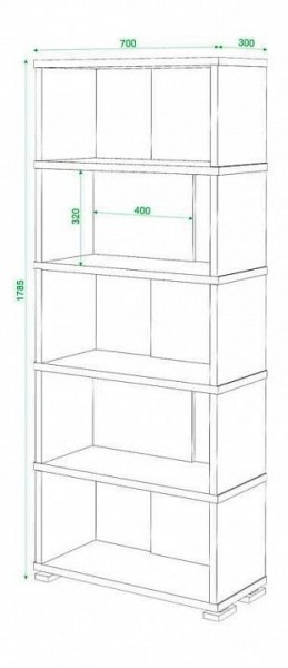 Стеллаж книжный Домино нельсон СБ-10_5 в Игриме - igrim.mebel24.online | фото 2