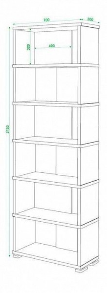 Стеллаж книжный Домино нельсон СБ-10_6 в Игриме - igrim.mebel24.online | фото 2