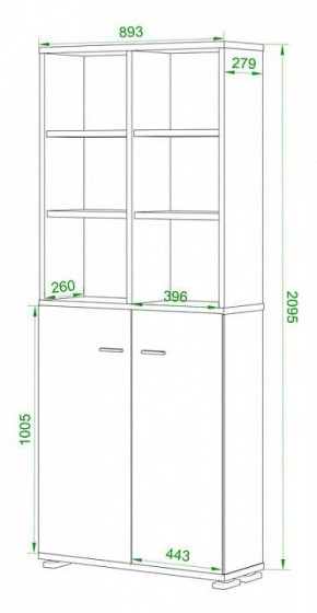 Стеллаж комбинированный Домино Лайт ПУ-30-4 в Игриме - igrim.mebel24.online | фото 2