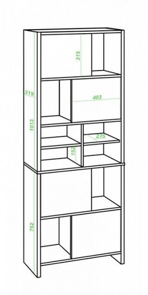 Стеллаж комбинированный Домино Lite СТЛ-ЗВХ КШ в Игриме - igrim.mebel24.online | фото 2