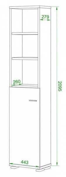 Стеллаж комбинированный Домино нельсон ПУ-20-2 в Игриме - igrim.mebel24.online | фото