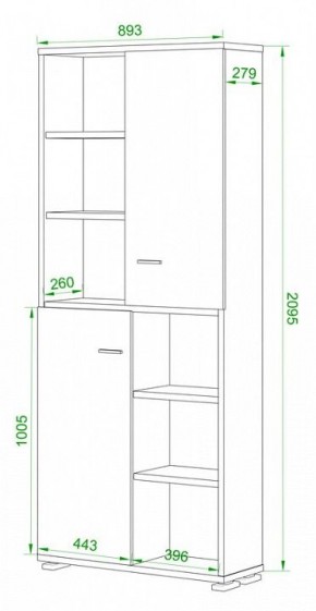 Стеллаж комбинированный Домино ПУ-30-2 в Игриме - igrim.mebel24.online | фото 2