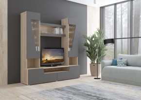 Стенка АНТАЛИЯ 2 (Сонома/Графит софт) в Игриме - igrim.mebel24.online | фото 3