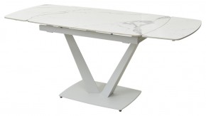 Стол ALATRI 120 GLOSS STATUARIO WHITE SOLID CERAMIC / WHITE, ®DISAUR в Игриме - igrim.mebel24.online | фото 5
