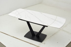 Стол ALATRI 120 MATT WHITE MARBLE SOLID CERAMIC / BLACK, ®DISAUR в Игриме - igrim.mebel24.online | фото 1