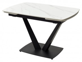 Стол ALATRI 120 MATT WHITE MARBLE SOLID CERAMIC / BLACK, ®DISAUR в Игриме - igrim.mebel24.online | фото 2
