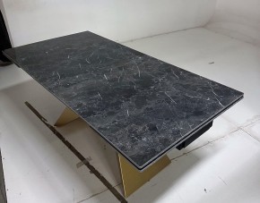Стол ALES 180 BLACK GRAVE SOLID CERAMIC, керамика / бронзовый, ®DISAUR в Игриме - igrim.mebel24.online | фото 5