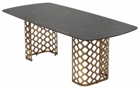 Стол CHIAVARI 220 KL-116 Черный мрамор матовый, итальянская керамика / бронзовый, ®DISAUR в Игриме - igrim.mebel24.online | фото 7