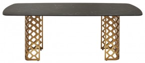Стол CHIAVARI 220 KL-116 Черный мрамор матовый, итальянская керамика / бронзовый, ®DISAUR в Игриме - igrim.mebel24.online | фото 8