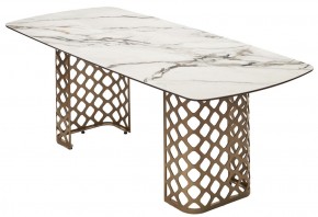 Стол CHIAVARI 220 KL-188 Контрастный мрамор матовый, итальянская керамика / Шампань, ®DISAUR в Игриме - igrim.mebel24.online | фото 7