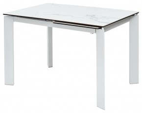 Стол CORNER 120 HIGH GLOSS STATUARIO керамика, стекло/ белый каркас, ®DISAUR в Игриме - igrim.mebel24.online | фото 1