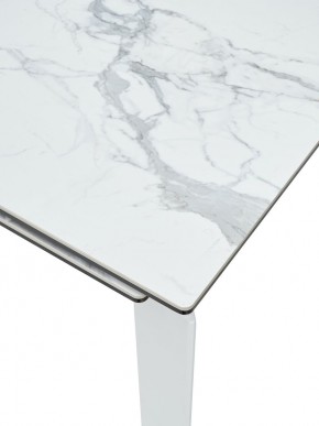 Стол CORNER 120 HIGH GLOSS STATUARIO керамика, стекло/ белый каркас, ®DISAUR в Игриме - igrim.mebel24.online | фото 2