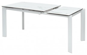 Стол CORNER 120 HIGH GLOSS STATUARIO керамика, стекло/ белый каркас, ®DISAUR в Игриме - igrim.mebel24.online | фото 3