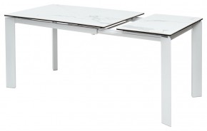 Стол CORNER 120 HIGH GLOSS STATUARIO керамика, стекло/ белый каркас, ®DISAUR в Игриме - igrim.mebel24.online | фото 4