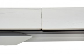 Стол CREMONA 140 HIGH GLOSS STATUARIO Белый мрамор глянцевый, керамика/ белый каркас, ®DISAUR в Игриме - igrim.mebel24.online | фото 3