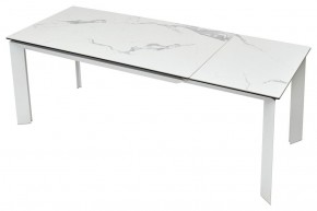 Стол CREMONA 140 HIGH GLOSS STATUARIO Белый мрамор глянцевый, керамика/ белый каркас, ®DISAUR в Игриме - igrim.mebel24.online | фото 5