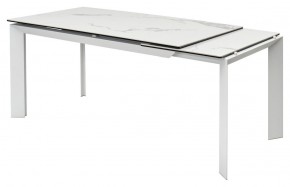 Стол CREMONA 140 HIGH GLOSS STATUARIO Белый мрамор глянцевый, керамика/ белый каркас, ®DISAUR в Игриме - igrim.mebel24.online | фото 7