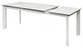 Стол CREMONA 140 HIGH GLOSS STATUARIO Белый мрамор глянцевый, керамика/ белый каркас, ®DISAUR в Игриме - igrim.mebel24.online | фото 8