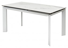 Стол CREMONA 140 MATTE STATUARIO Белый мрамор матовый, керамика/ белый каркас, ®DISAUR в Игриме - igrim.mebel24.online | фото 1
