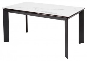 Стол CREMONA 140 MATTE STATUARIO Белый мрамор матовый, керамика/ черный каркас, ®DISAUR в Игриме - igrim.mebel24.online | фото 1