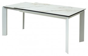 Стол CREMONA 180 KL-188 Контрастный мрамор матовый, итальянская керамика/ белый каркас, ®DISAUR в Игриме - igrim.mebel24.online | фото 3
