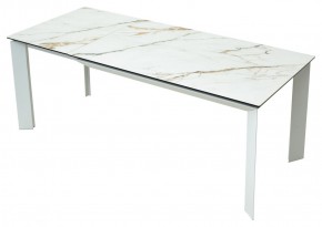 Стол CREMONA 180 KL-188 Контрастный мрамор матовый, итальянская керамика/ белый каркас, ®DISAUR в Игриме - igrim.mebel24.online | фото 9