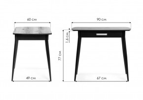 Стол деревянный Вики 90х60х77 делано / черный в Игриме - igrim.mebel24.online | фото 2