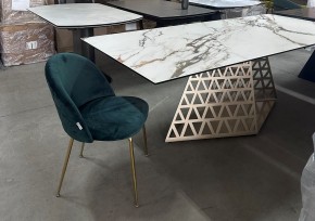 Стол ENNA 220 KL-188 Контрастный мрамор матовый, итальянская керамика/ каркас цвета шампань, ®DISAUR в Игриме - igrim.mebel24.online | фото 8