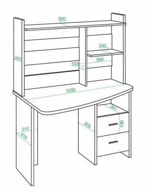 Стол компьютерный Домино Лайт СКЛ-Крл 120+НКЛ-120 в Игриме - igrim.mebel24.online | фото 3